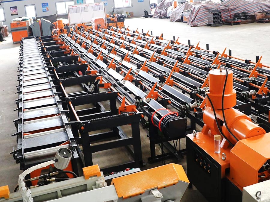 Sawing and threading production line